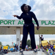 Women protestors leading at Lagos airport Oct.12, 2020.